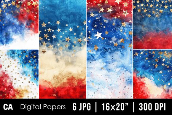 Abstract Watercolor Patriotic Background Graphic Backgrounds By Chinnisha Arts