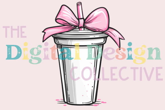 Coquette Coffee with Bow Png Cute Graphic Illustrations By lizballew