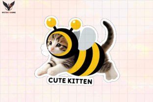 Cute Kitten Sticker Clipart PNG Graphics Gráfico Manualidades Por VictoryHome 1