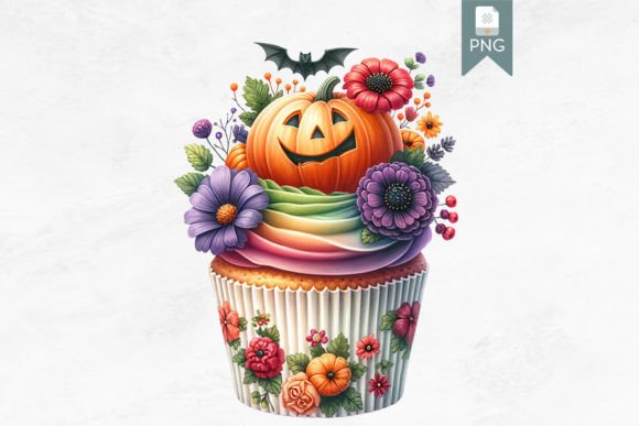 Halloween Themed Cupcake Clipart Graphic AI Transparent PNGs By Bijou Bay