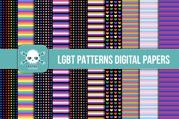 LGBT Patterns Gráfico Padrões de Papel Por Sasyall Graphics
