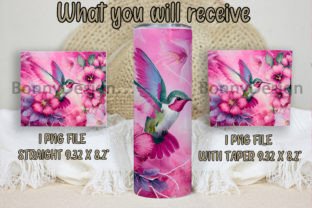 Pink Hummingbird Tumbler Wrap PNG Afbeelding Crafts Door Venime 3