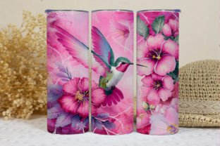Pink Hummingbird Tumbler Wrap PNG Afbeelding Crafts Door Venime 1