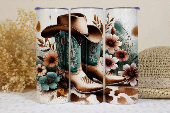 Retro Western Tumbler Wrap PNG Graphic Crafts By Venime