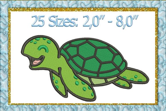 Sea Turtle Embroidery Design Reptiles Embroidery Design By larisaetsy