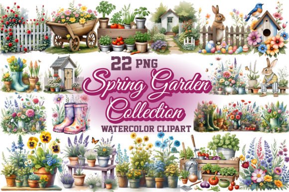 Spring Garden Sublimation Clipart Bundle Gráfico Ilustraciones Imprimibles Por shipna2005