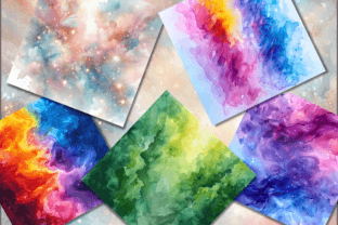 Watercolor Backgrounds Colorful Textures Grafika Tła Przez Artistic Revolution 3