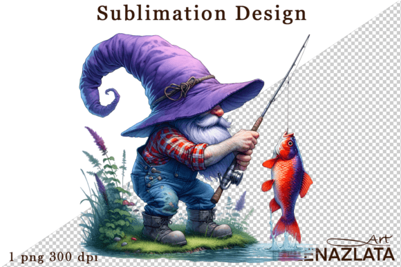 Watercolor Gnome Clipart Sublimation Png Grafik Druckbare Illustrationen Von ElenaZlataArt