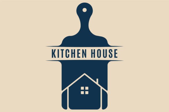 Cutting Board Logo with Kitchen House Graphic Logos By RAY N RAC