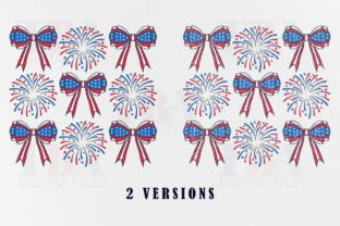 4th of July Coquette Bow Fireworks, USA Graphic T-shirt Designs By TBA Digital Files 2