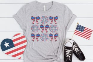4th of July Coquette Bow Fireworks, USA Graphic T-shirt Designs By TBA Digital Files 4