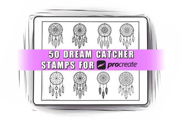 50 Dream Catcher Procreate Stamps Brushes Graphic Brushes By CanadaArtGallery