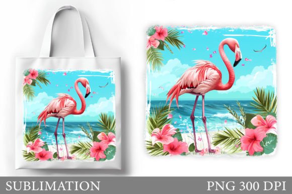 Flamingo Tote Bag Sublimation Graphic Illustrations By shishkovaiv