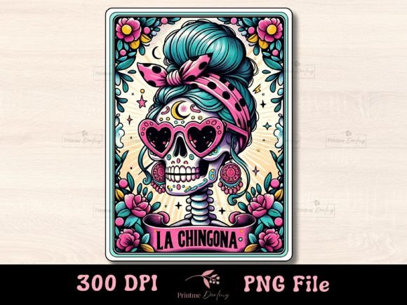 Funny Mexican Skeleton Tarot Card Design Gráfico Ilustraciones Imprimibles Por Printme Darling