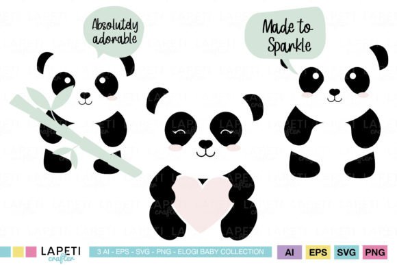 Panda Designs for Sublimation Graphic Crafts By lapeticrafter