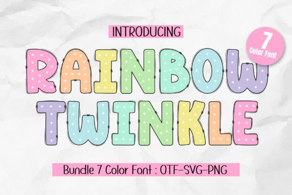 Rainbow Twinkle Color Fonts Font By Issie_Studio