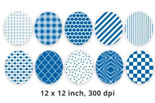 Blue and White Pattern Papers Seamless Graphic Patterns By Lemon Paper Lab 3