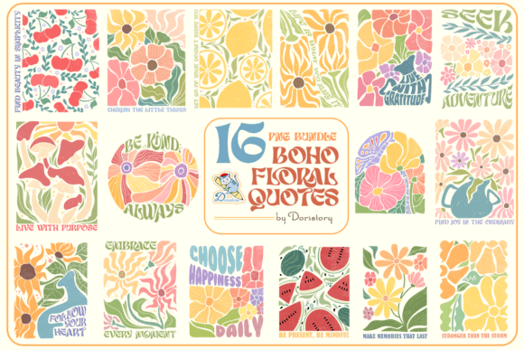 Boho Floral Sublimation Bundle Graphic Crafts By Dori Story