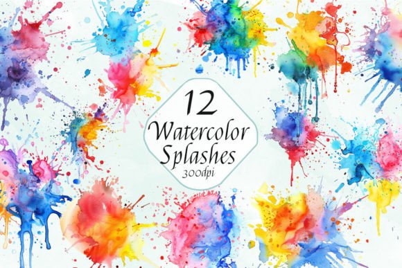 Color Splash Watercolor Clipart Bundle Graphic Illustrations By ArtCursor