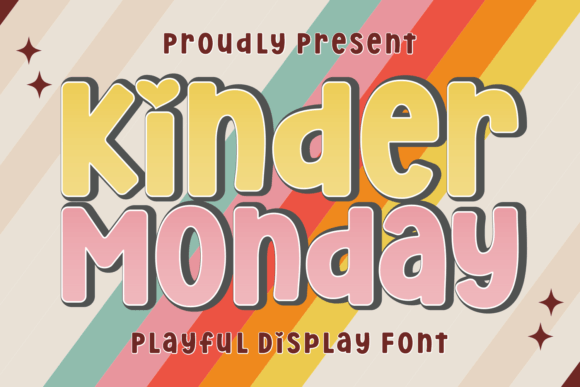 Kinder Monday Display Fonts Font Door Riman (7NTypes)