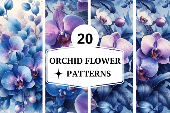 Orchid Flower Patterns Grafica Motivi di Carta Di eltonrodriguesp