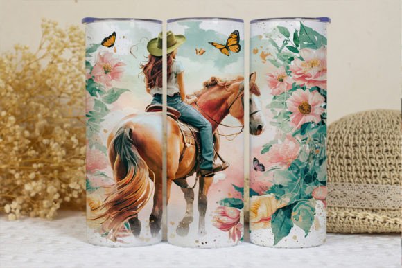 Pastel Horse Tumbler Wrap PNG Graphic Crafts By BonnyDesign