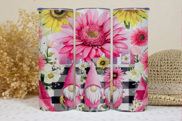 Sunflower Gnome Tumbler Wrap PNG Graphic Crafts By BonnyDesign