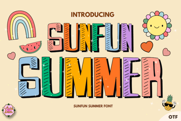 Sunfun Summer Display-Schriftarten Schriftart Von VividDoodle