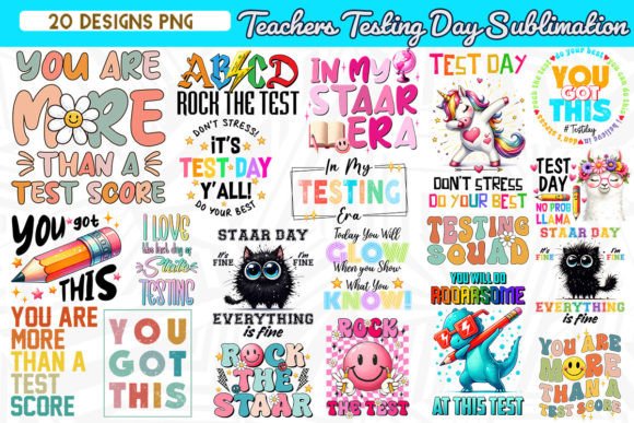 Teachers Testing Day Sublimation Bundle Graphic Print Templates By Zanynoti