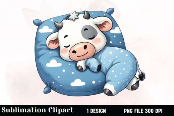 Watercolor Cow Clipart PNG Graphic Illustrations By Vertex