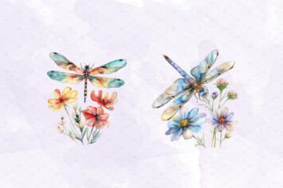 Watercolor Wildflowers and Dragonflies Graphic Illustrations By ArtCursor 4