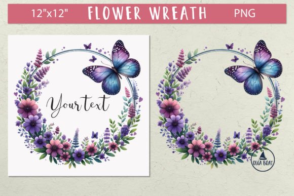 Wildflower Frame | Floral Wreath Png Graphic Illustrations By Olga Boat Design