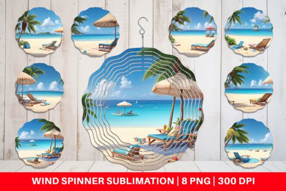 Wind Spinner 3D Summer Beach Graphic Backgrounds By Artnoy