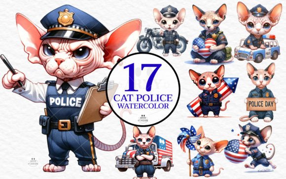 Cat Police Sublimation, Cat Police PNG Graphic Illustrations By Army Custom