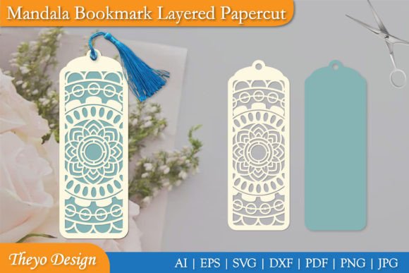 Mandala Bookmark Layered Papercut Gráfico Manualidades Por Theyo Design