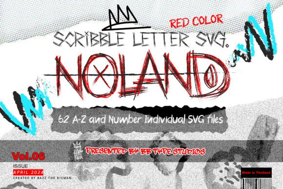 Noland Scribble Letter SVG File Vol6 Graphic Crafts By BB Type Studios