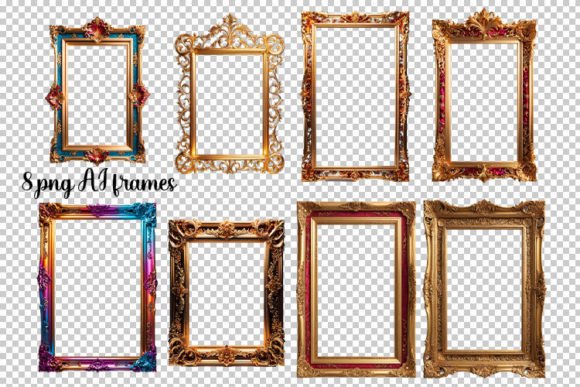 8 Decorative Png AI Frames Graphic AI Graphics By AnnArtshock