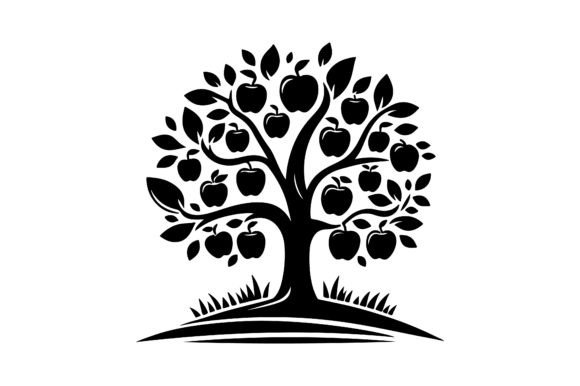 Apple Tree Vector Logo Icon Silhouette Grafik Plotterdateien Von SKShagor Barmon