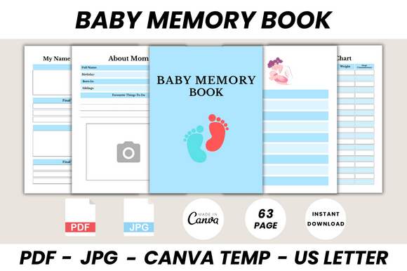 Baby Memory Book Canva Template Graphic Print Templates By DIGITAL PRINT BOX