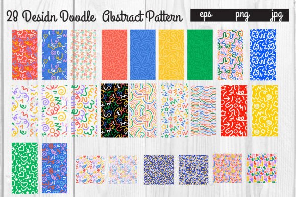 Bundle Full Color Doodle Pattern Graphic Knit Accessories By dadan_pm