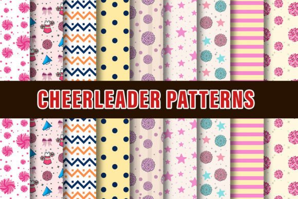 Cheerleader Cute Digital Patterns Papers Graphic Patterns By PiXimCreator