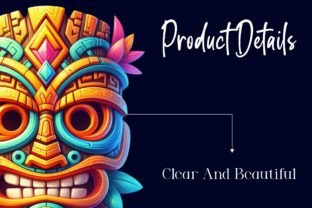 Festival Tiki Mask Sublimation Clipart Graphic Illustrations By Dreamshop 5