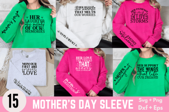 Mothers Day Sleeve SVG Design Bundle Graphic T-shirt Designs By Regulrcrative