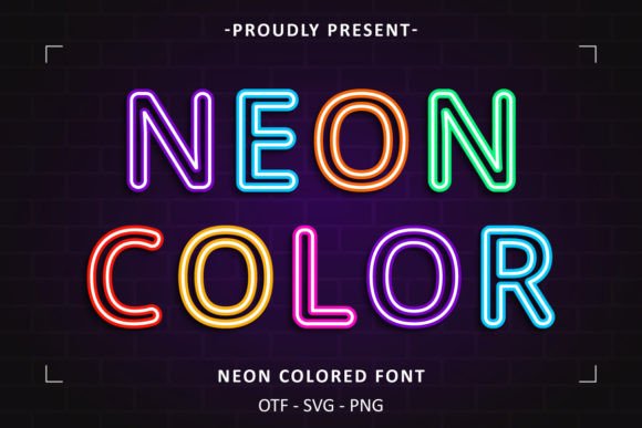 Neon Colored Fonts in Kleur Font Door Font Craft Studio