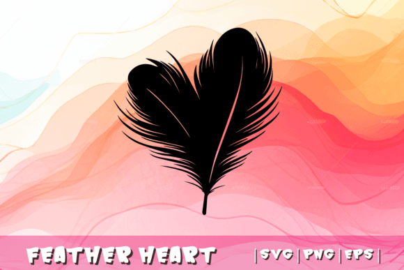 Peaceful Feather Heart Grafik Plotterdateien Von MOMAT THIRTYONE