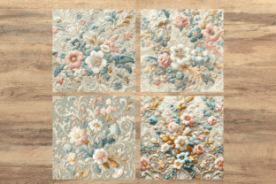 Vintage Lace Florals Embroidery Paper Graphic AI Patterns By AKAlice Studio 6