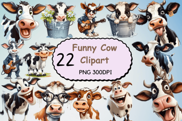 Watercolor Funny Cow Clipart Graphic AI Graphics By CreativeDesign