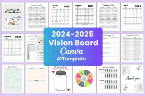 2024-2025 Vision Board Planner KDP Graphic KDP Interiors By munjixpro