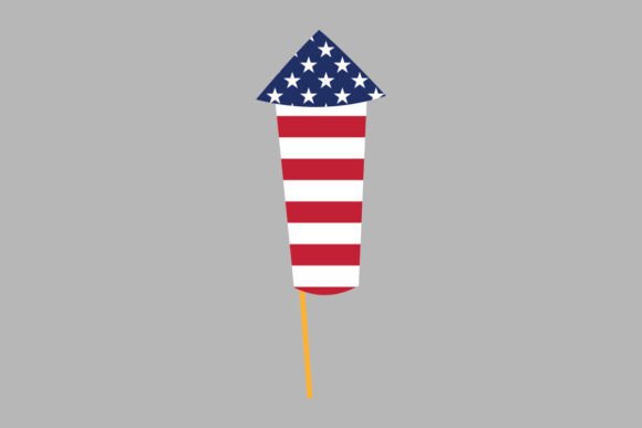 American Firework with USA Flag Shape Graphic Illustrations By BreakingDots