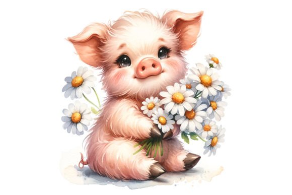Cute Whimsical Pig Illustration Graphic AI Illustrations By Architekt_AT